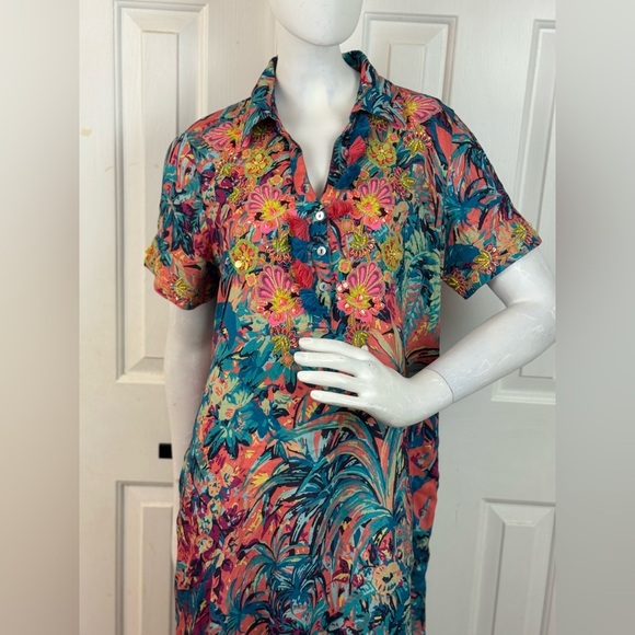 Soft Surroundings Vibrant Floral Coverup - Picture 5 of 17